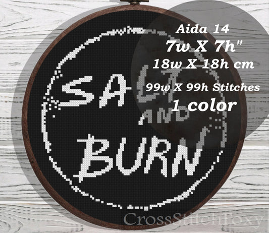 Salt And Burn Supernatural cross stitch pattern
