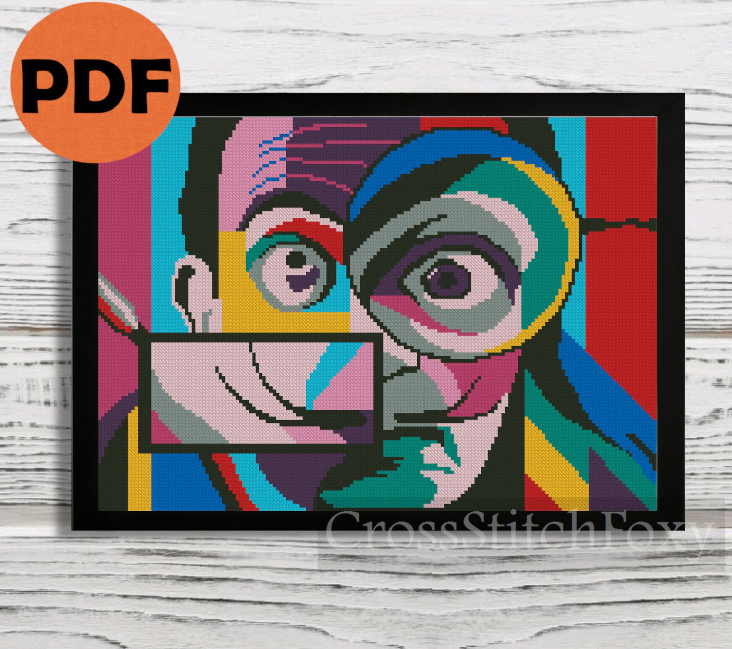 Salvador Dali Abstract cross stitch pattern