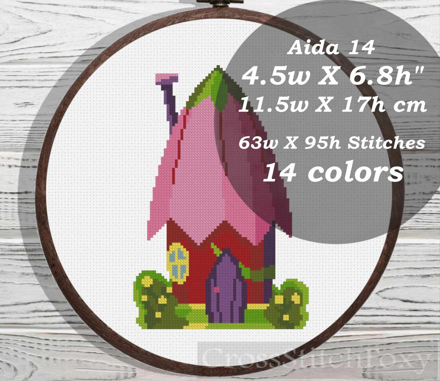 Small Fairy House cross stitch pattern