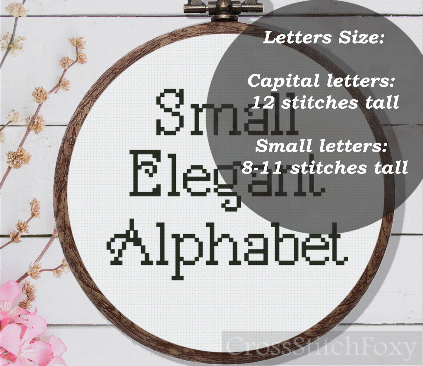 Small elegant alphabet cross stitch pattern