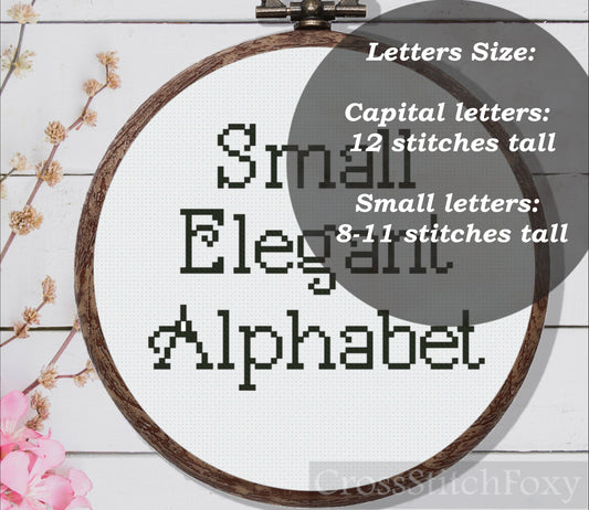 Small elegant alphabet cross stitch pattern