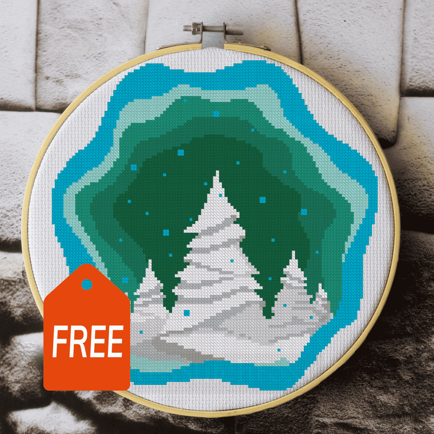 Snow Forest cross stitch pattern FREE