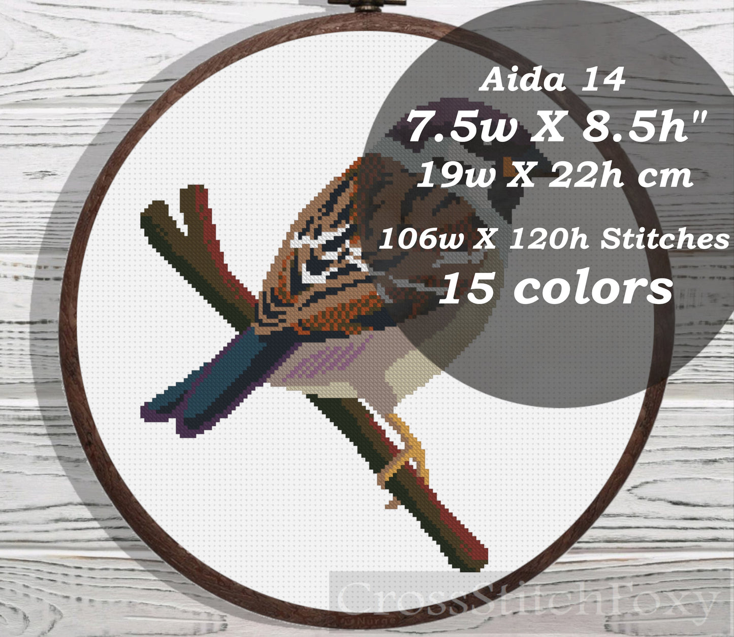 Sparrow cross stitch pattern