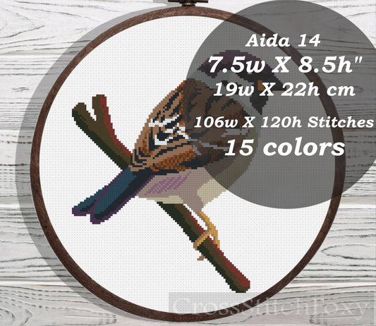 Sparrow cross stitch pattern