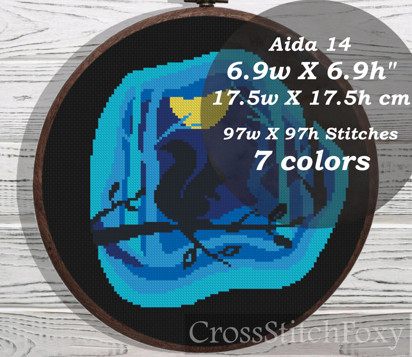 Squirrel Silhouette cross stitch pattern