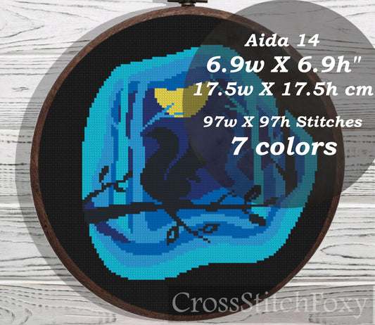 Squirrel Silhouette cross stitch pattern