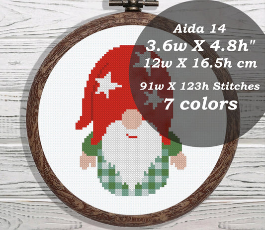 Tartan Gnome cross stitch pattern