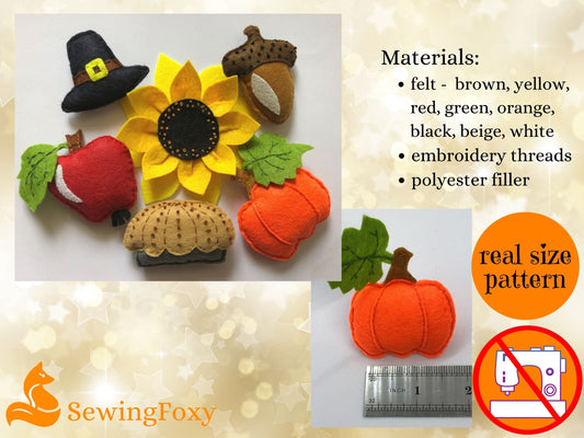 Thanksgiving Felt Decor Elements Sewing Patterns