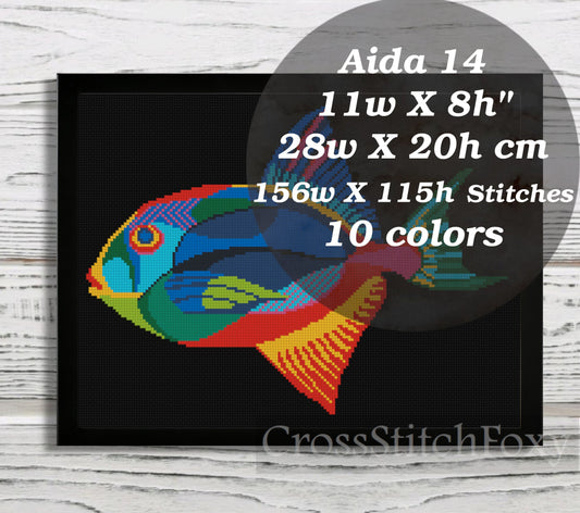 Tropical Fish cross stitch pattern