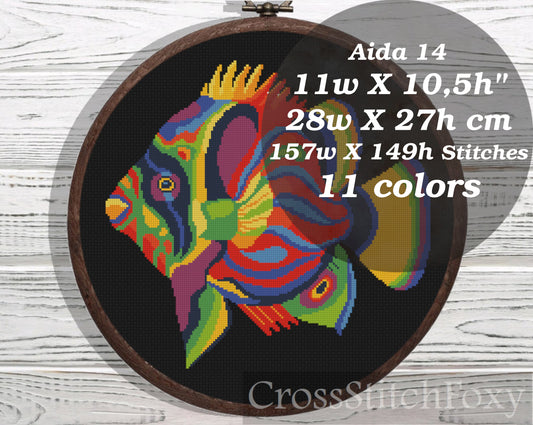 Tropical Fish cross stitch pattern