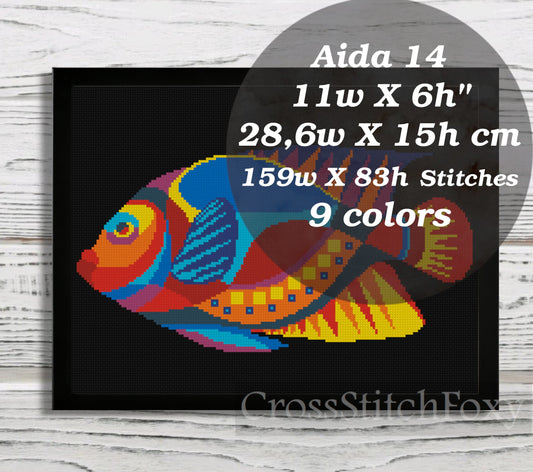 Tropical Fish cross stitch pattern