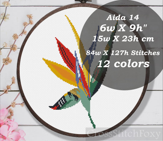 Tropical Flower Cross Stitch Pattern