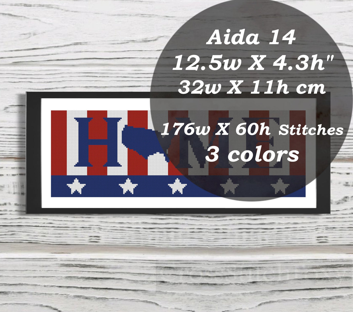US Patriotic Home cross stitch pattern