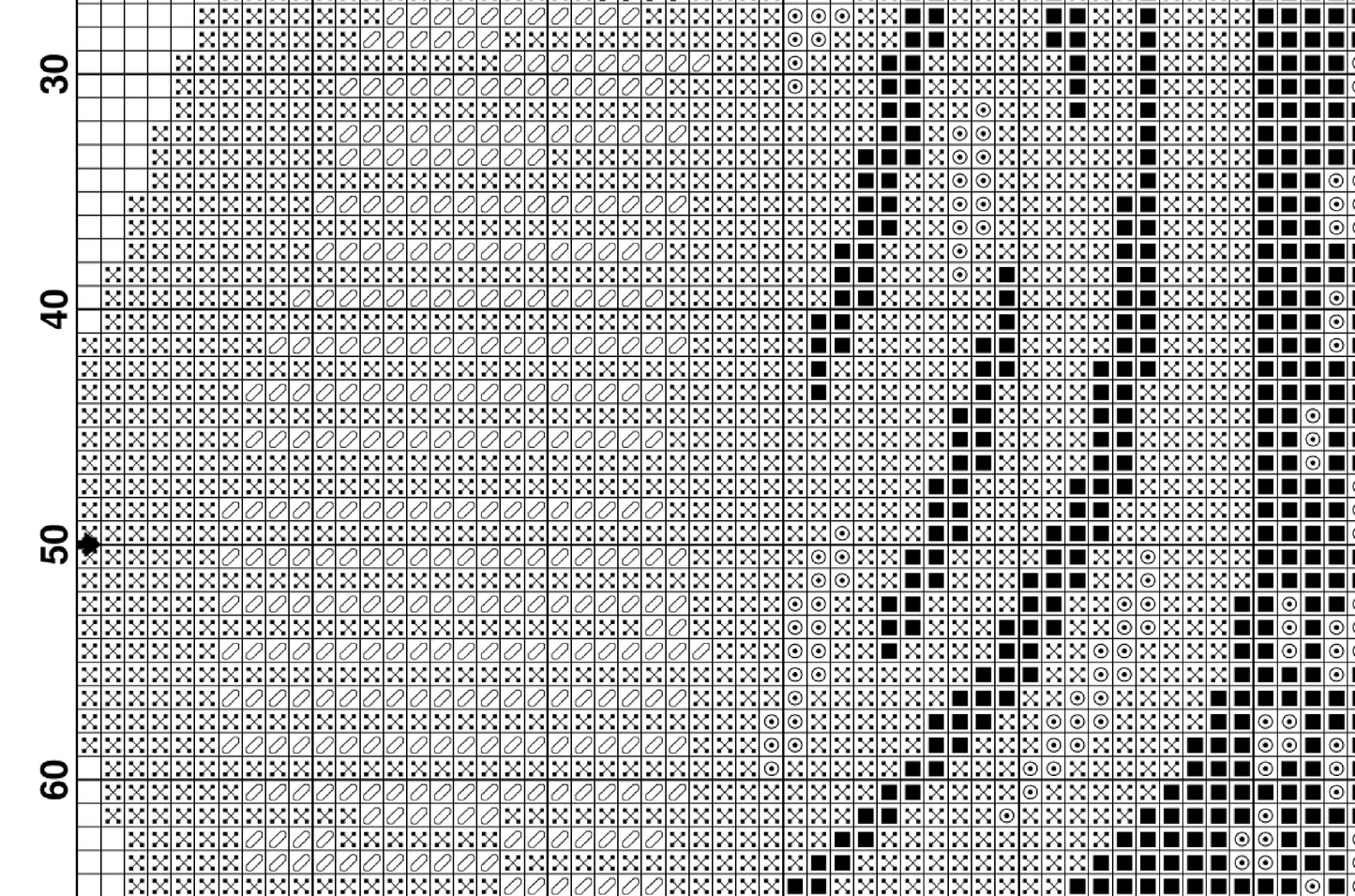 Abstract mid century modern boho cross stitch pattern