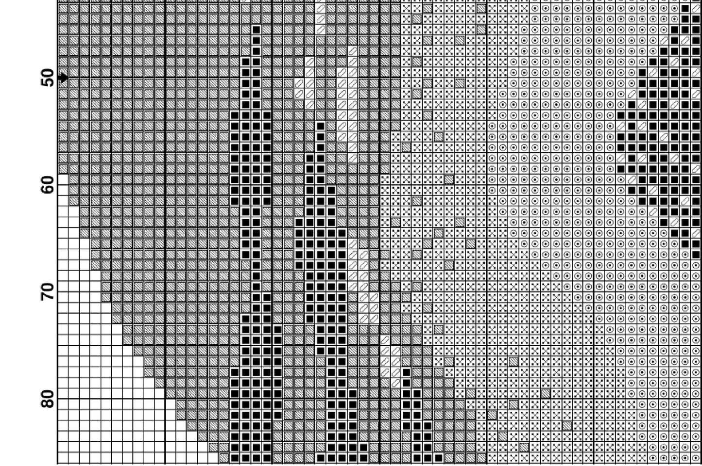 Abstract mid century modern boho cross stitch pattern