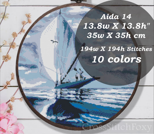 Veil Yacht Cross Stitch Pattern