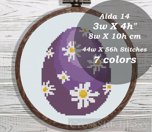 Violet Easter Egg cross stitch pattern