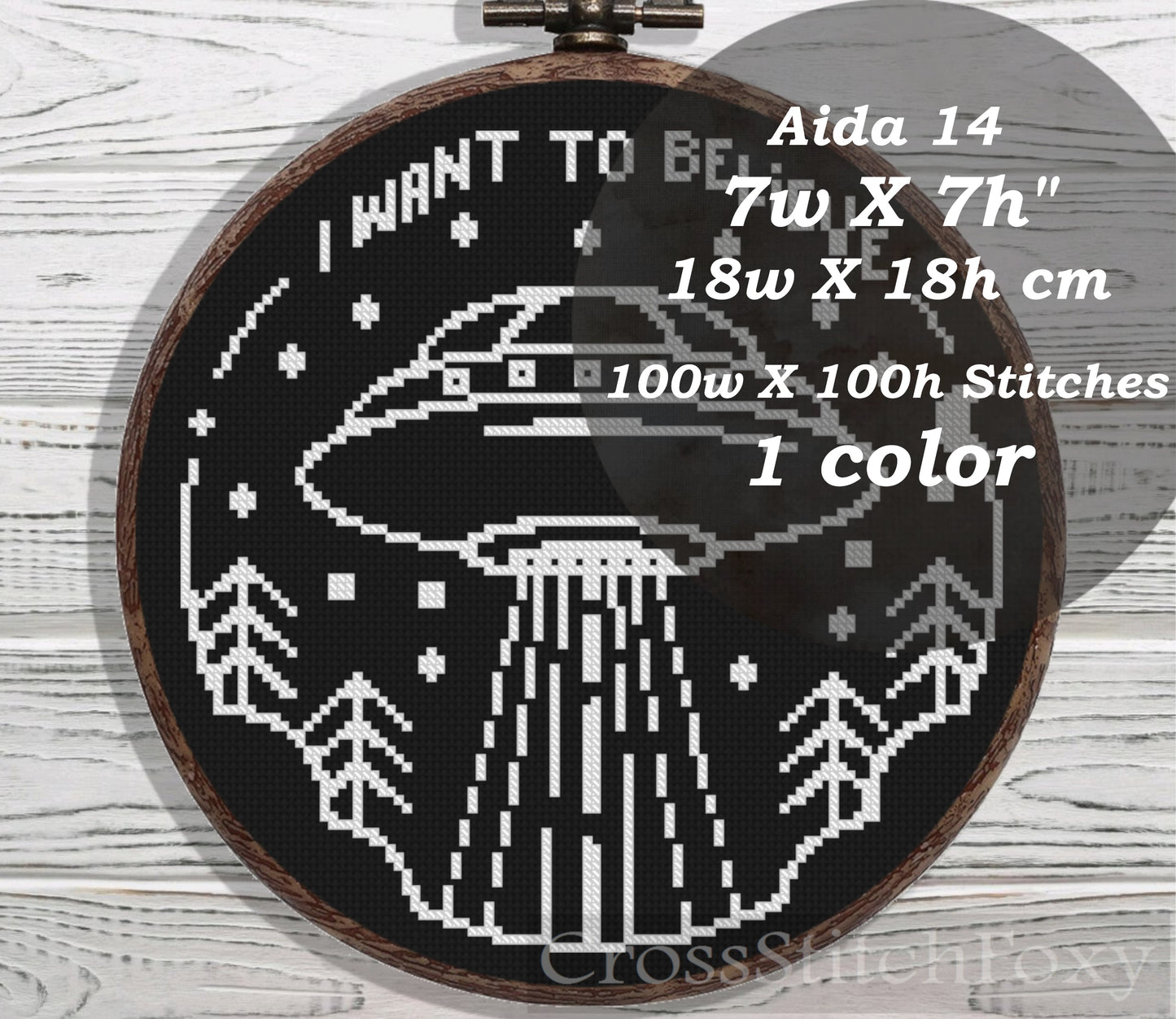 I Want To Believe cross stitch pattern