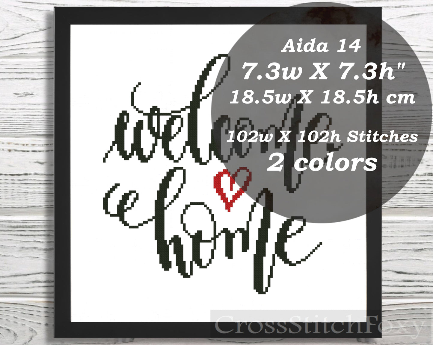 Welcome Home cross stitch pattern