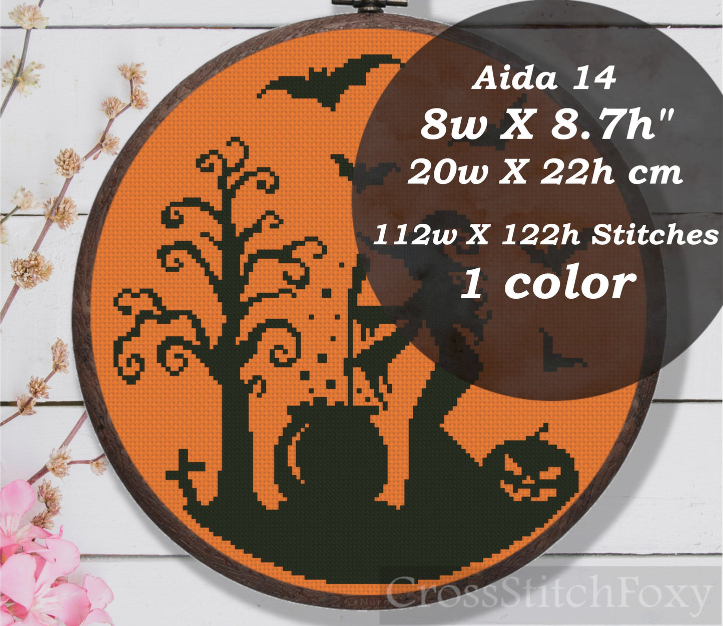 Witch Halloween Magic Potion Cross Stitch Pattern