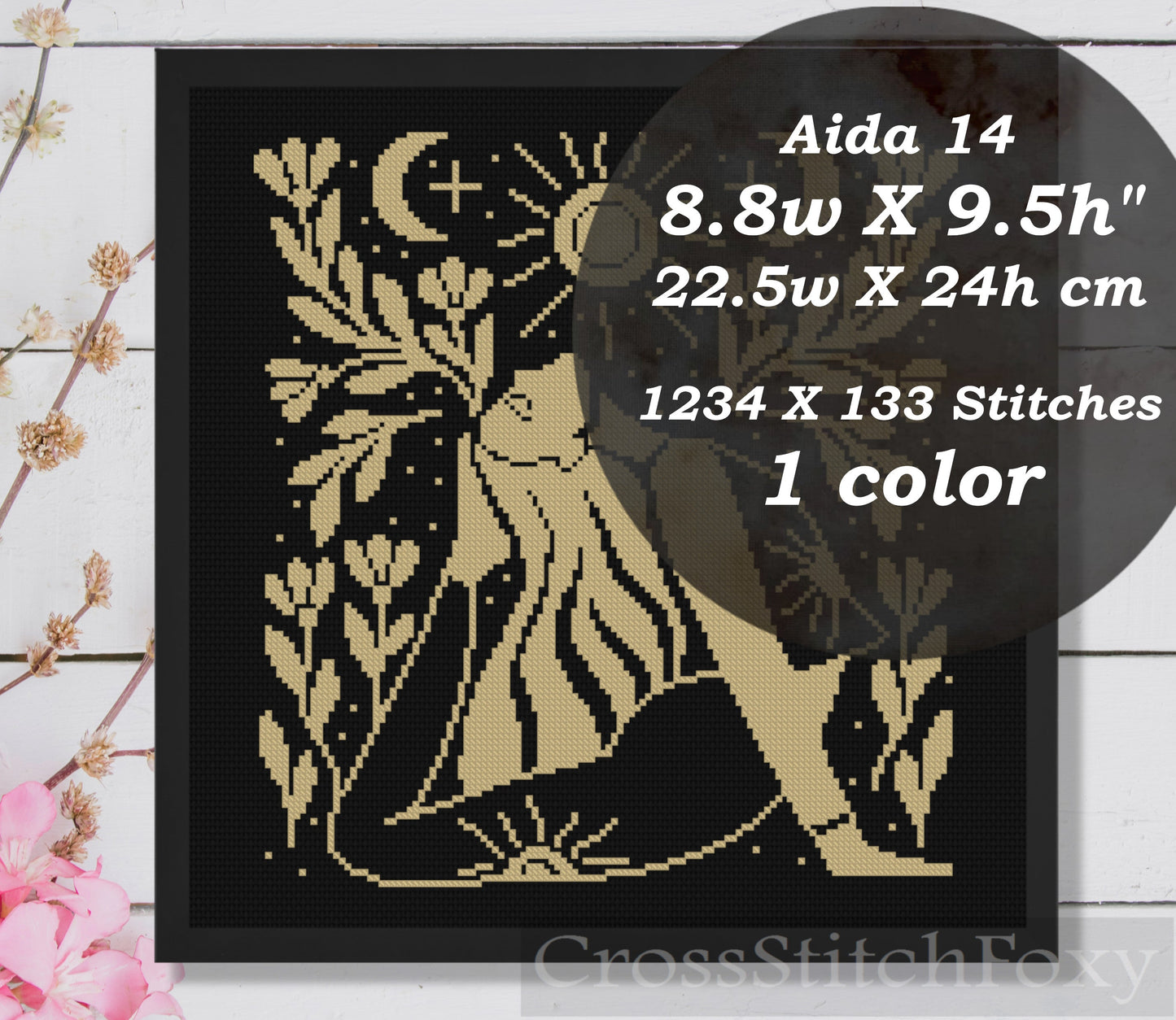Yoga woman cross stitch pattern