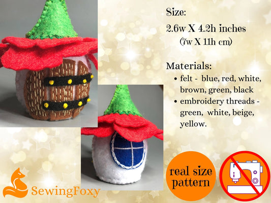 Fairy flower house toy sewing pattern