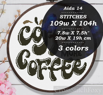 More Coffee cross stitch pattern
