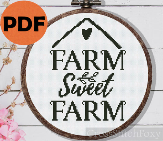 Farm Sweet Farm Cross Stitch Pattern