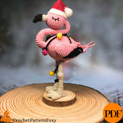 Christmas Flamingo Crochet Pattern Amigurumi