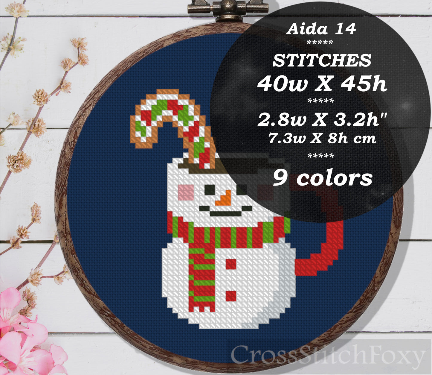 Christmas mugs cross stitch pattern