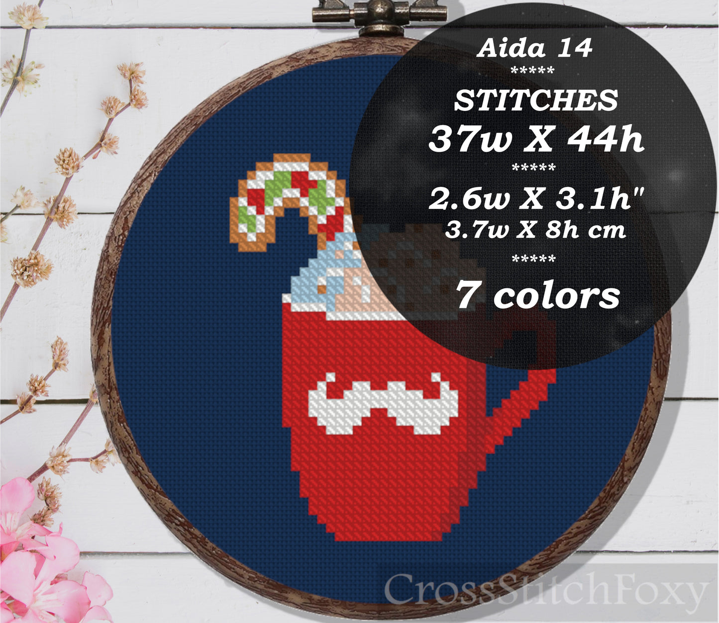 Christmas mugs cross stitch pattern