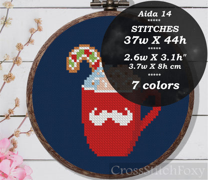 Christmas mugs cross stitch pattern