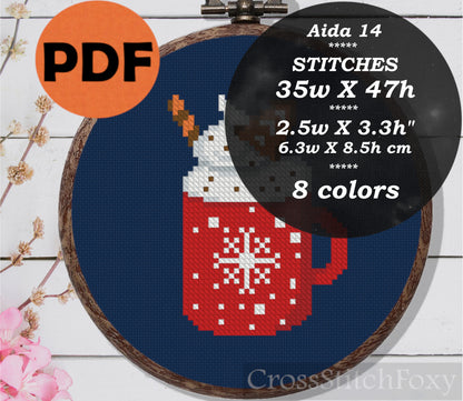 Christmas mugs cross stitch pattern