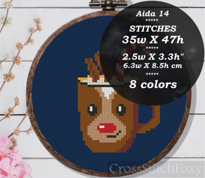 Christmas mugs cross stitch pattern