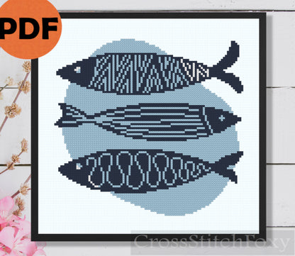 Fish cross stitch pattern