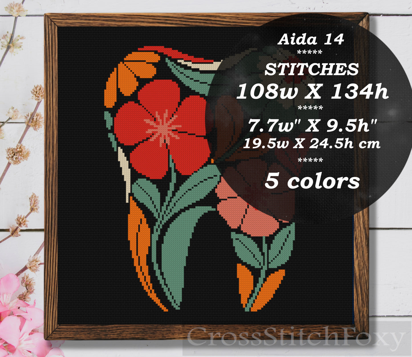 Floral Tooth Cross Stitch Pattern