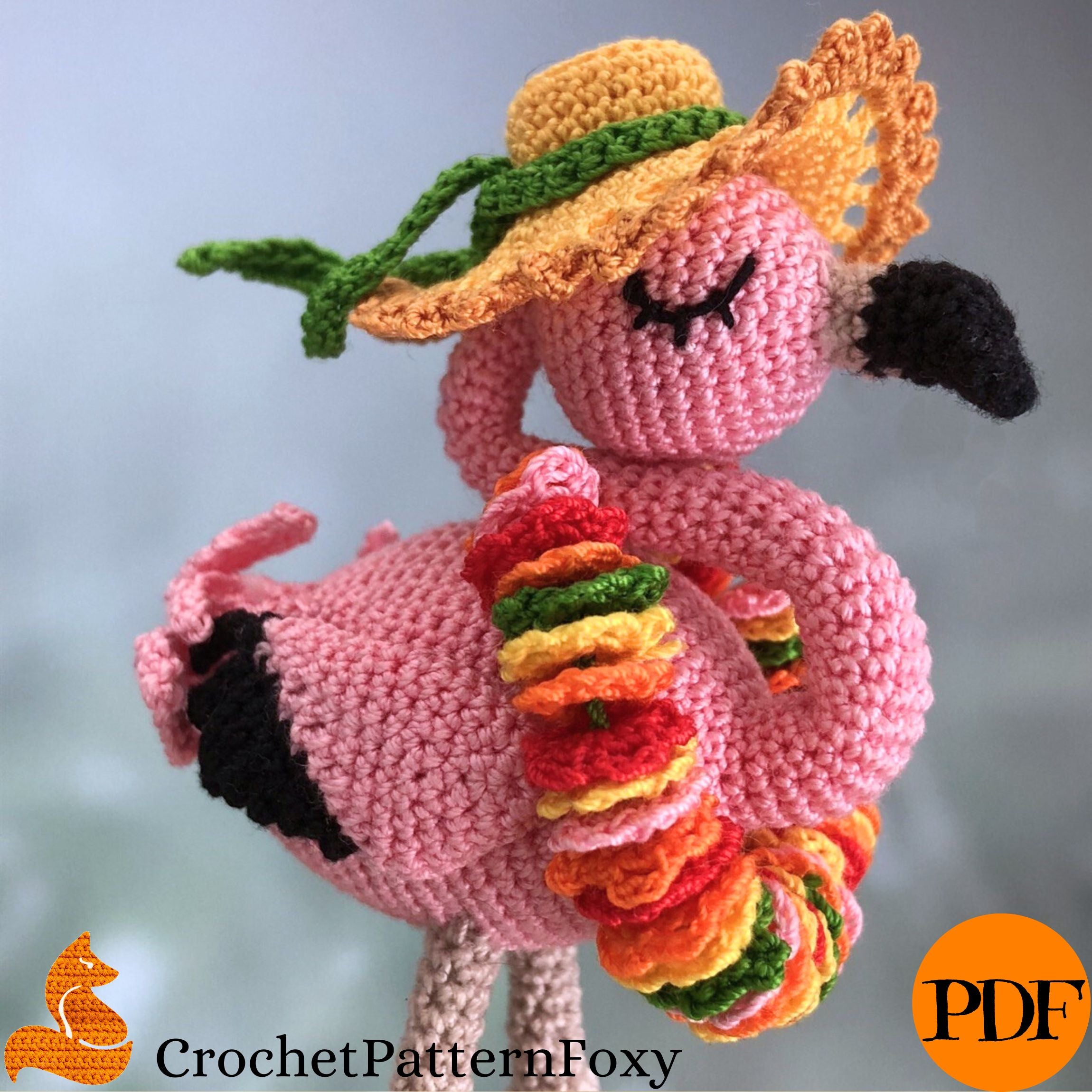 Hawaii Flamingo Crochet Pattern Amigurumi