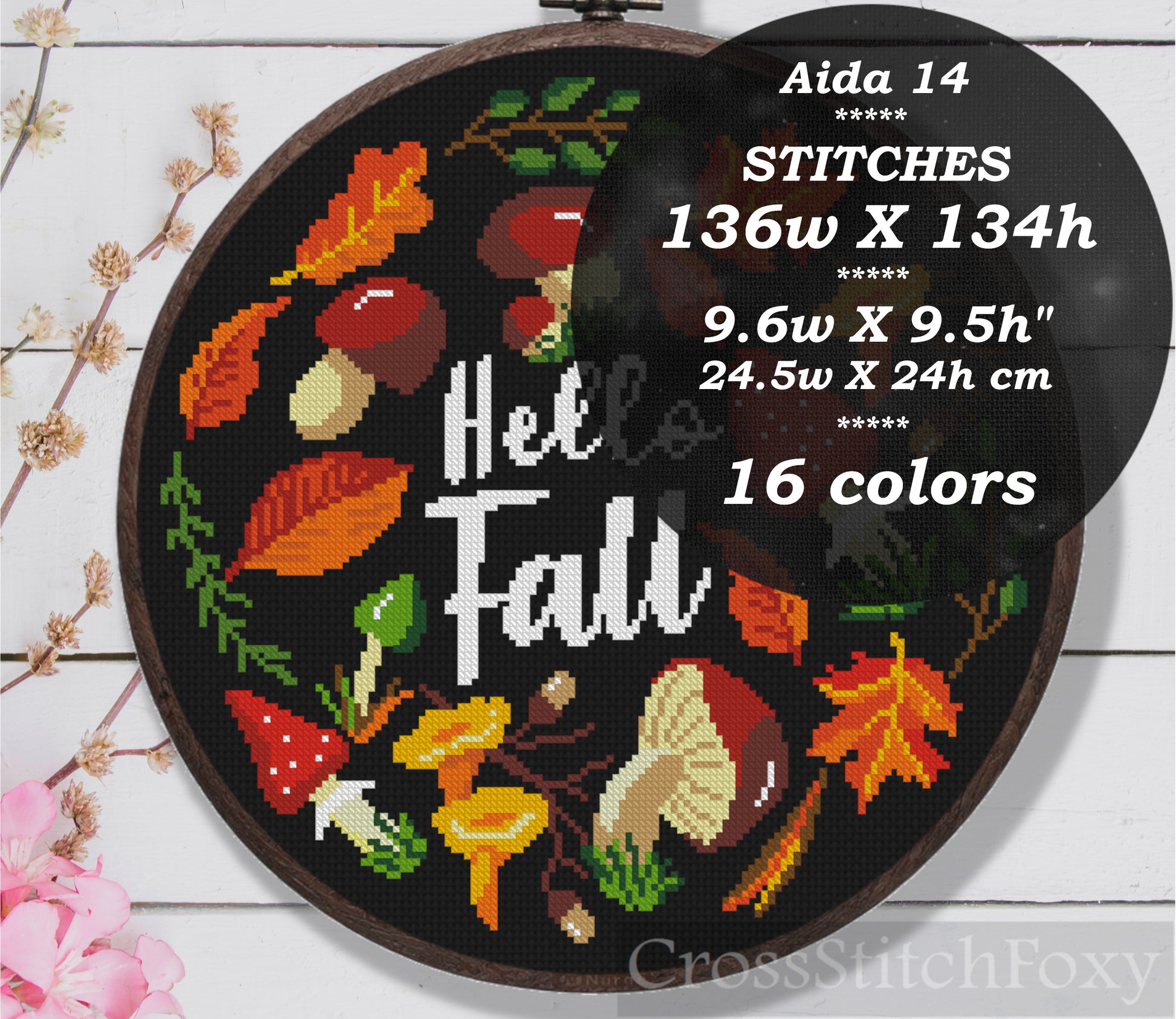 Hello Fall Cross Stitch Pattern