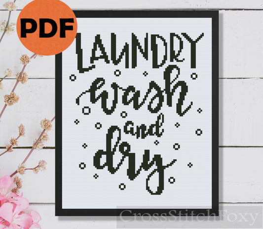Laundry Room cross stitch pattern