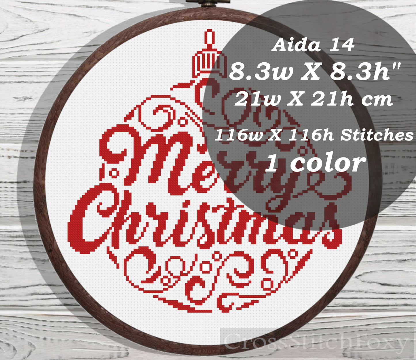 Merry Christmas Bauble cross stitch pattern
