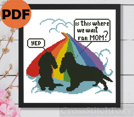 Rainbow bridge cocker dog cross stitch pattern Copy