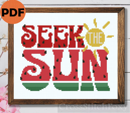Seek the Sun Cross Stitch Pattern