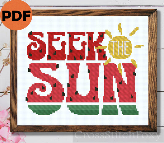 Seek the Sun Cross Stitch Pattern