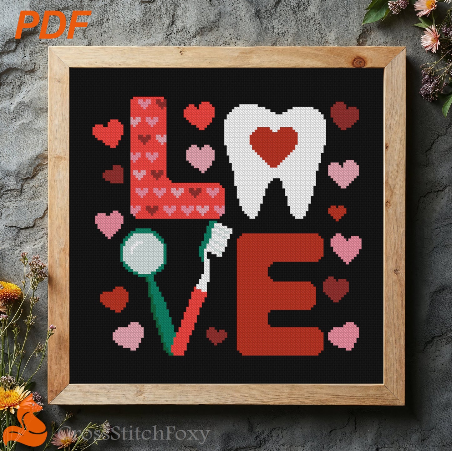 Tooth Love Cross Stitch Pattern