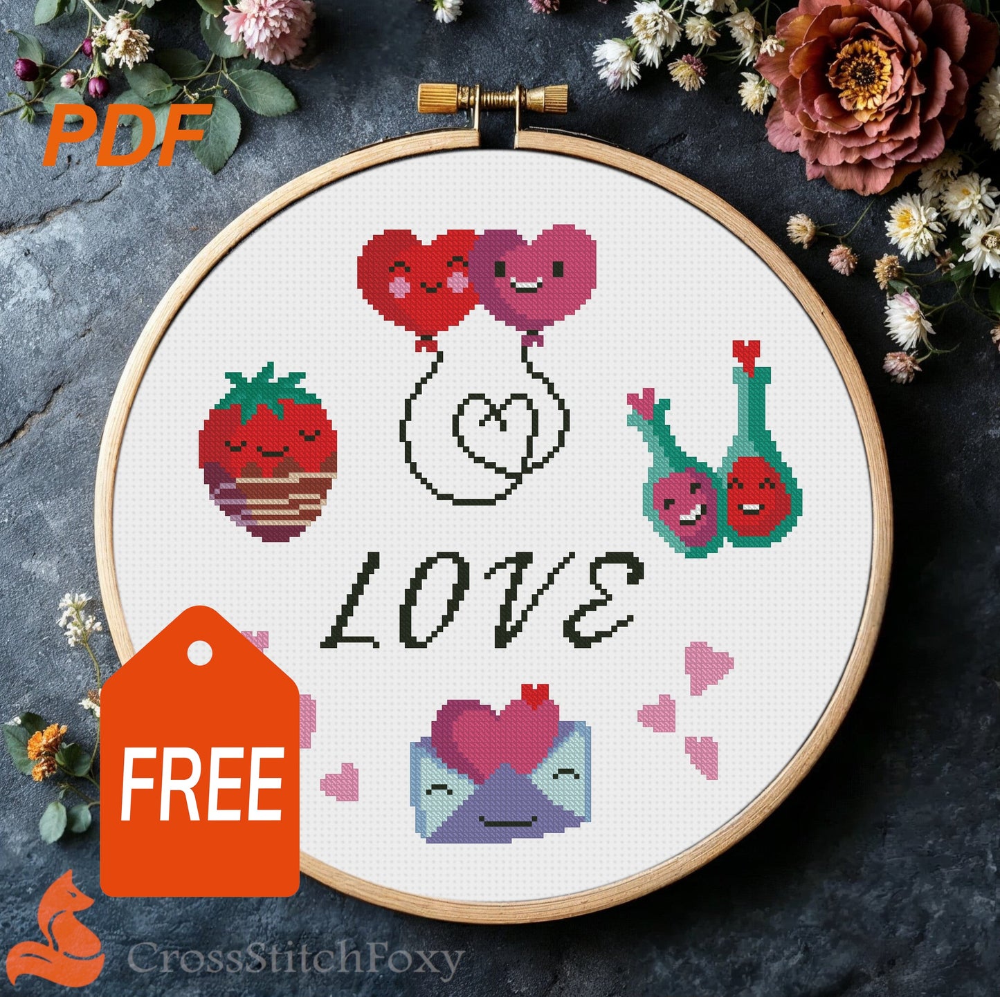 Valentine's Day samples cross stitch pattern FREE
