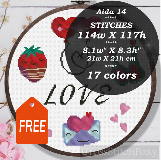 Valentine's Day samples cross stitch pattern FREE