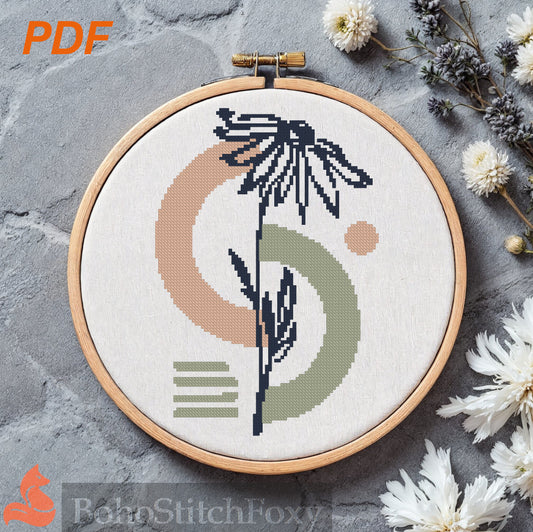 Boho Floral cross stitch pattern
