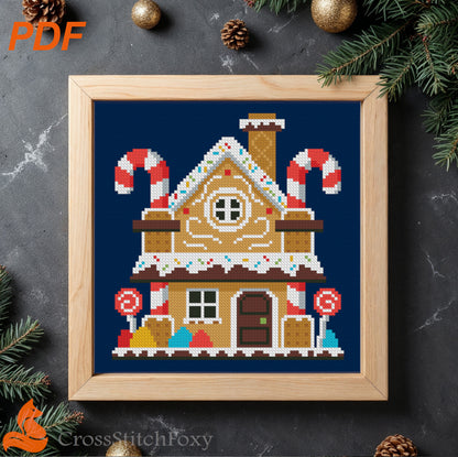 Gingerbread House Cross Stitch Pattern