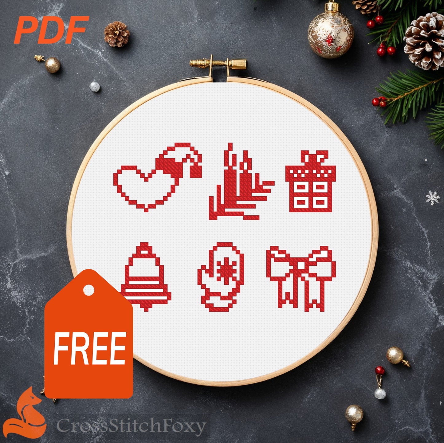 Christmas Mini cross stitch pattern FREE