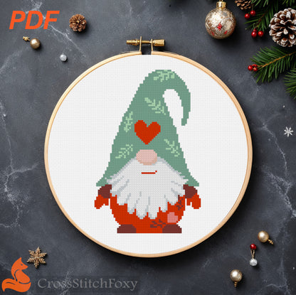 Christmas Gnome cross stitch pattern